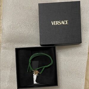 NEW ✨VERSACE - Green cotton braided bracelet with nexus logo - 💯AUTHENTIC